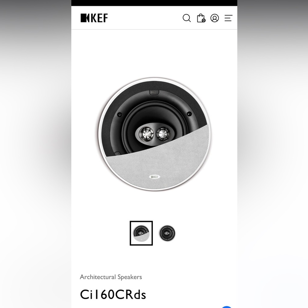 KEF dual stereo in-ceiling round speakers